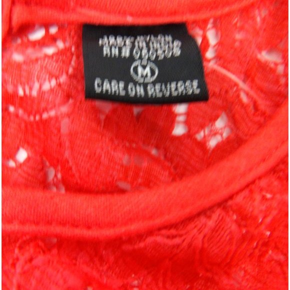 Women's Bright Orange see Thru Lace Tank Top size Medium NWT - Picture 4 of 5
